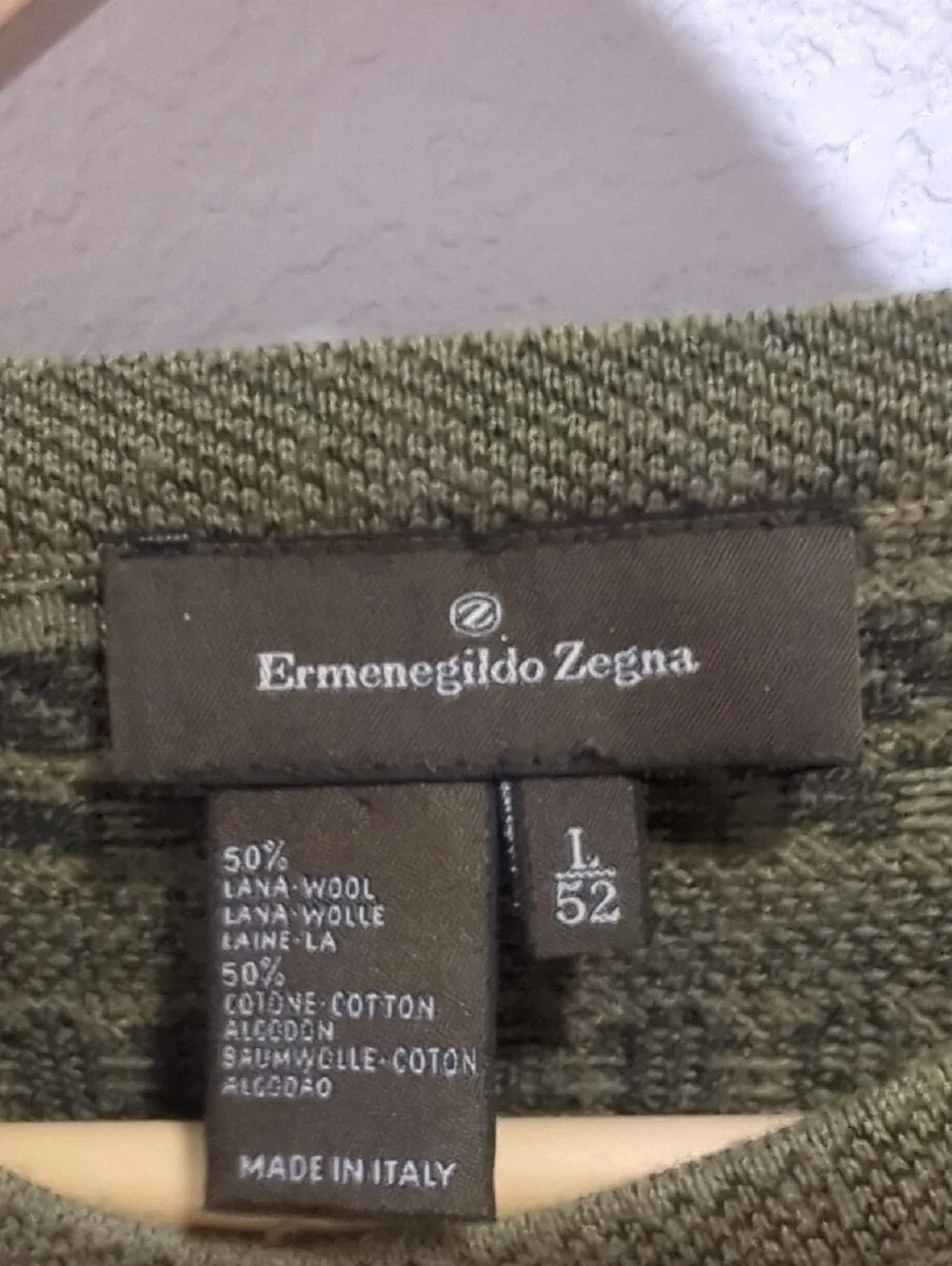 Ermenegildo Zegna Made in Italy Wool Cotton Blend Textured Knit Sweater